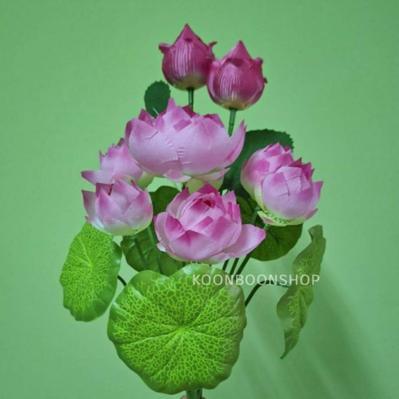 เซตดอกบัว9ดอก ดอกบัวผ้า ดอกบัวบาน7ดอก ดอกบัวตูม2ดอก ดอกบัวบูชาพระ ดอกไม้ไหว้พระ ดอกบัวปลอม ดอกบัวประดิษฐ์