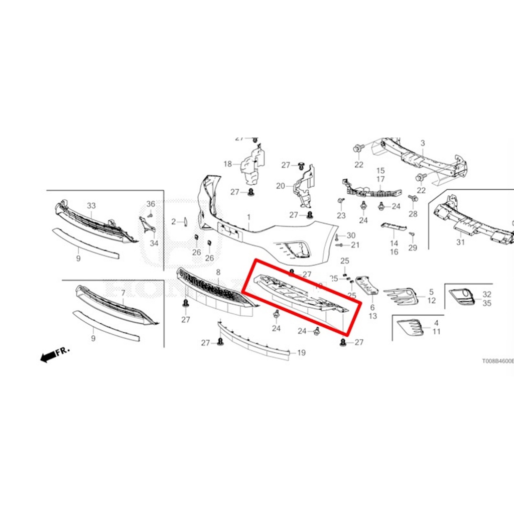 พลาสติกปิดใต้กันชนหน้า HONDA CITY ปี2020-2023 แท้ศูนย์ (ตัว 1.0 TURBO)