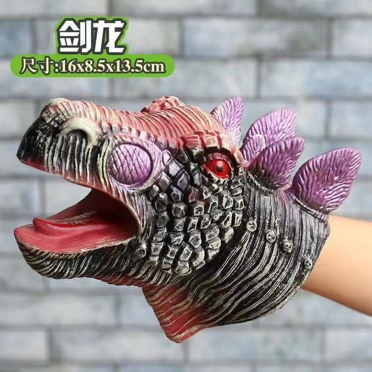 (ส่งจากไทย)หุ่นมือไดโนเสาร์ ยางนิ่ม สมจริง รูปสัตว์ ของเล่นสําหรับเด็ก