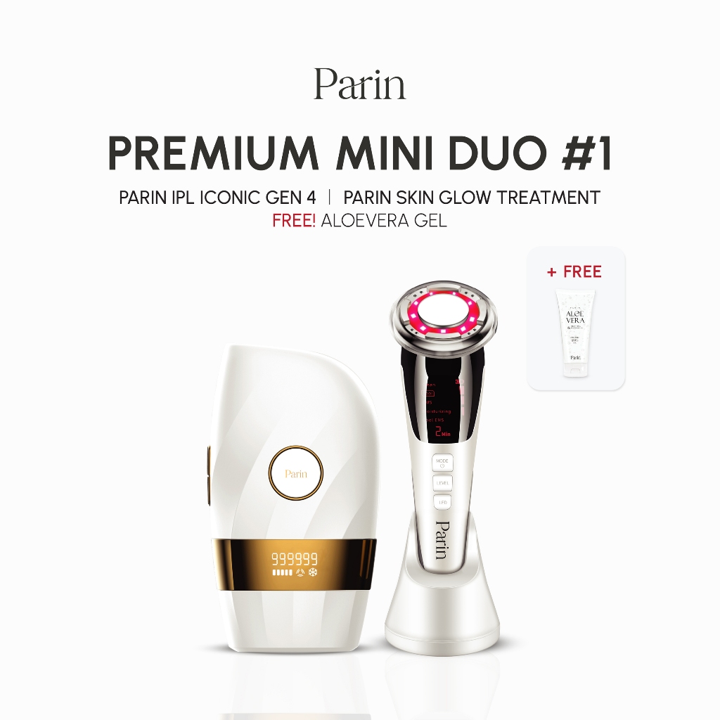 Parin Premium MINI DUO #1 PARIN ICONIC GEN4 & SKIN GLOW : หน้าสวย ผิวใส ไบร์ททุกส่วน กำจัดขน IPL และ