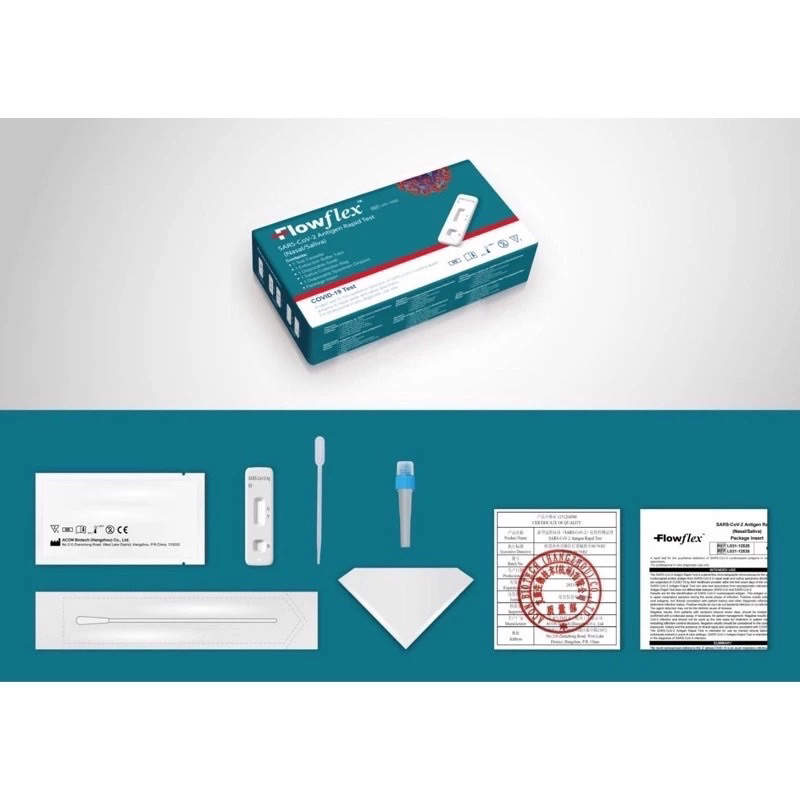 ชุดตรวจโควิด ATK Flowflex 2in1 ตรวจโอมิครอนได้ดีที่สุด สามารถเลือกเก็บตัวอย่างจากจมูกและน้ำลายได้