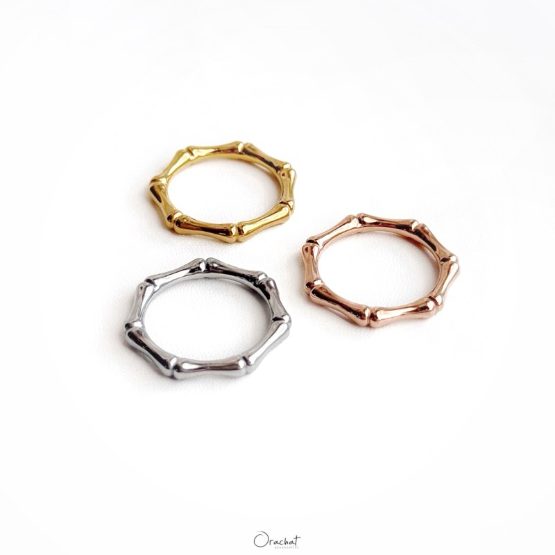 {B-Grade} Orachat | Bambusa 14k ring. (แหวนตัวเรือนสแตนเลส)