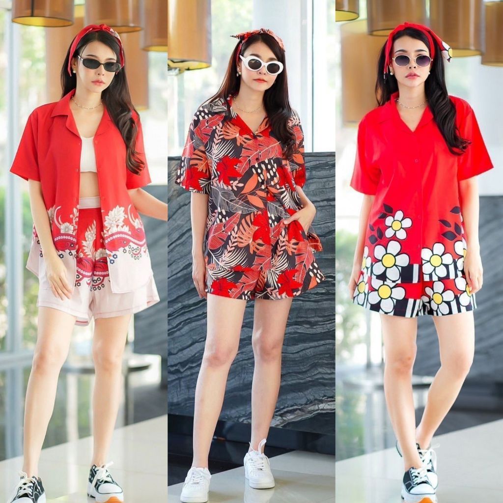 ชุดเช็ทขาสั้น อกฟรีไชร์ใส่ได้ถึงอก50
