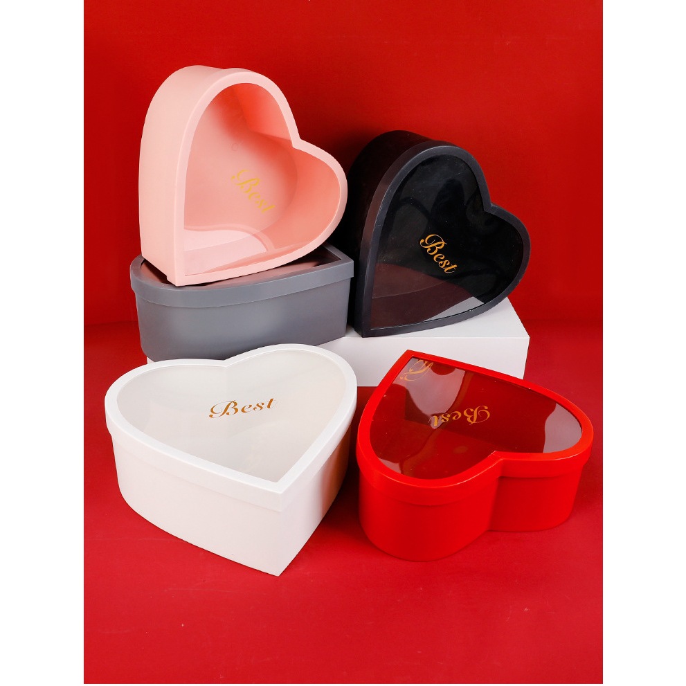 กล่องจัดดอกไม้ กล่องหัวใจ ลาย Best