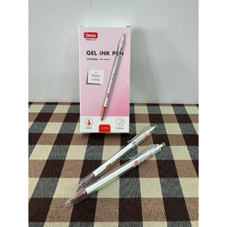 ปากกา ปากกาเจล หัวเล็ก แบบกด ONI-AH001 ด้ามสีใส หัวขนาด 0.38 มม. หมึกน้ำเงิน แดง และดำ Gel Pen Ink US.Station