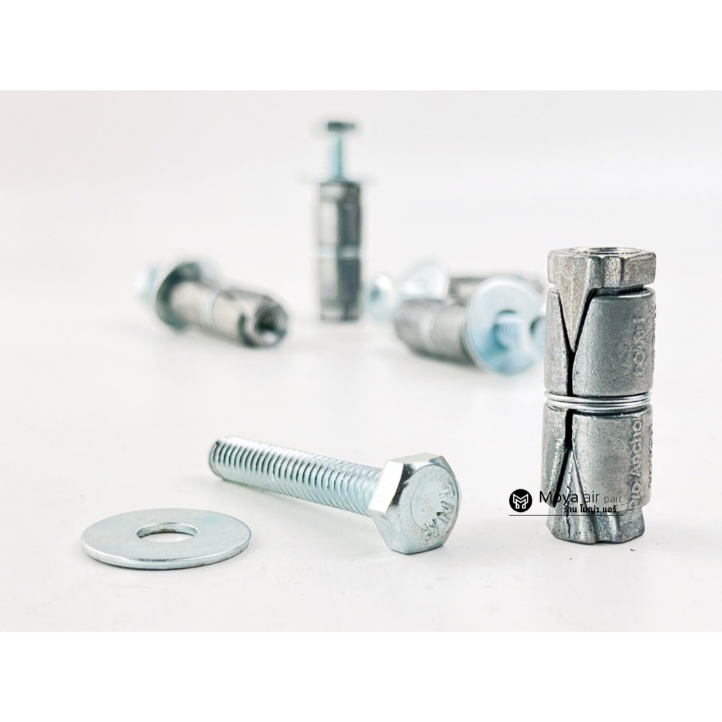 *1แพ็คบรรจุ 5ชุด* พุกตะกั่ว1/4(2หุน) พร้อมสกรู และแหวน อย่างดี ไม่แตกง่าย งานไทยได้มาตรฐาน P Pro พุก+น็อต+แหวน - รูปที่ 2