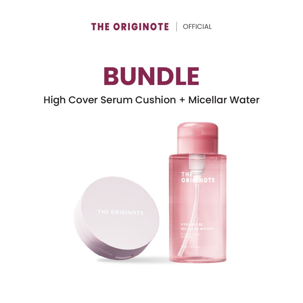 The Originote High Cover Serum Cushion + micellar water คุชชั่น ปกปิดง่าย บำรุงผิว + ผลิตภัณฑ์เช็ดล้