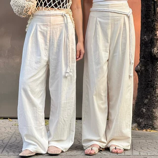 Linen pants (กางเกงขายาว+เข็มขัด) 299.- กางเกงมินิมอลมาพร้อมเข็มขัด ทางร้านใช้ผ้าฝ้ายผสมลินินผ้านุ่มอย่างดี