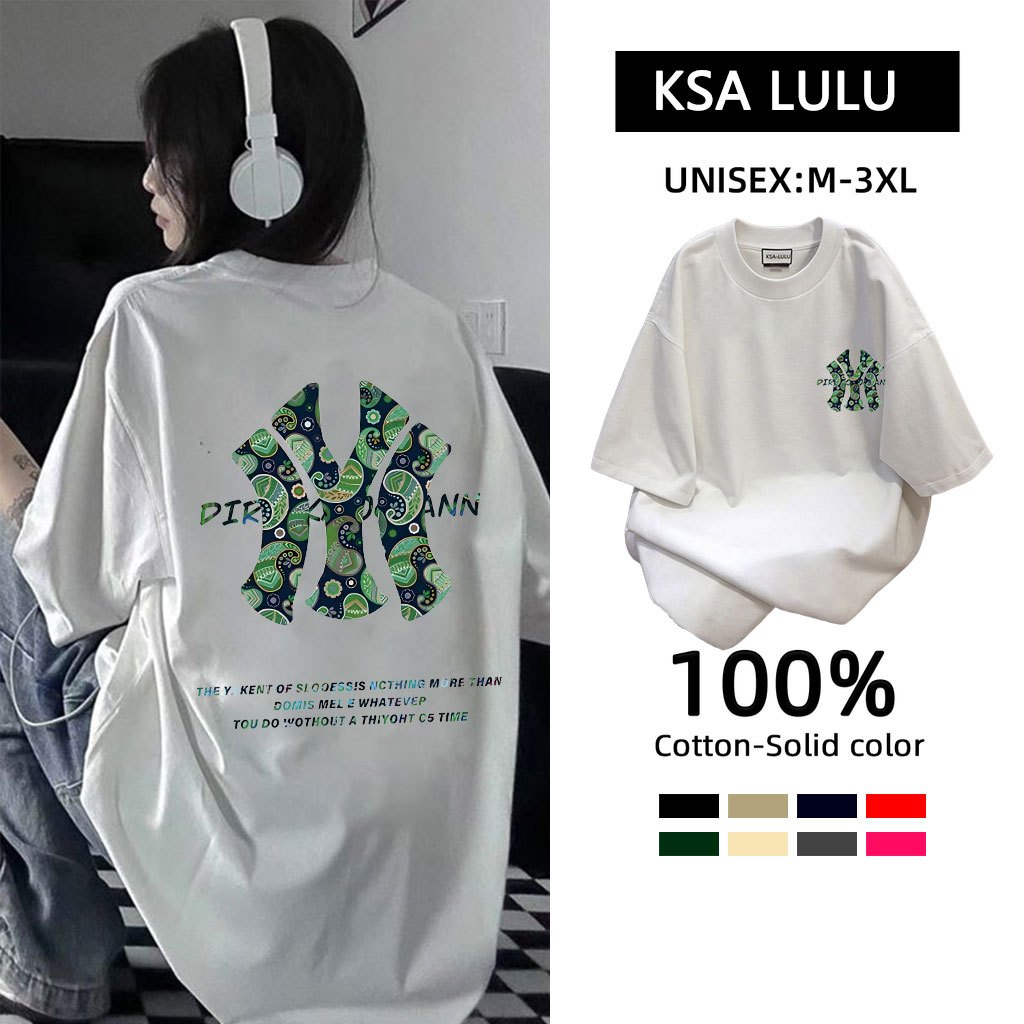 เสื้อฟอกวินเทจผู้หญิงแขนสั้นแบบหลวม oversize ผ้าฝ้าย100% เสื้อผ้าแฟชั่นวัยรุ่น เสื้อโอเวอร์ไซส์สไตล์เกาหลี สกรีนลายเท่