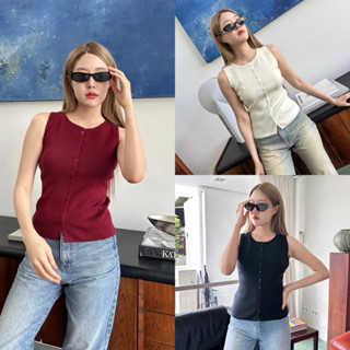ส่งแมส 🛵ZR basic vest top 🔖🐰 เสื้อแขนกุด ผ้านิต ทรงเป๊ะดีเทล…