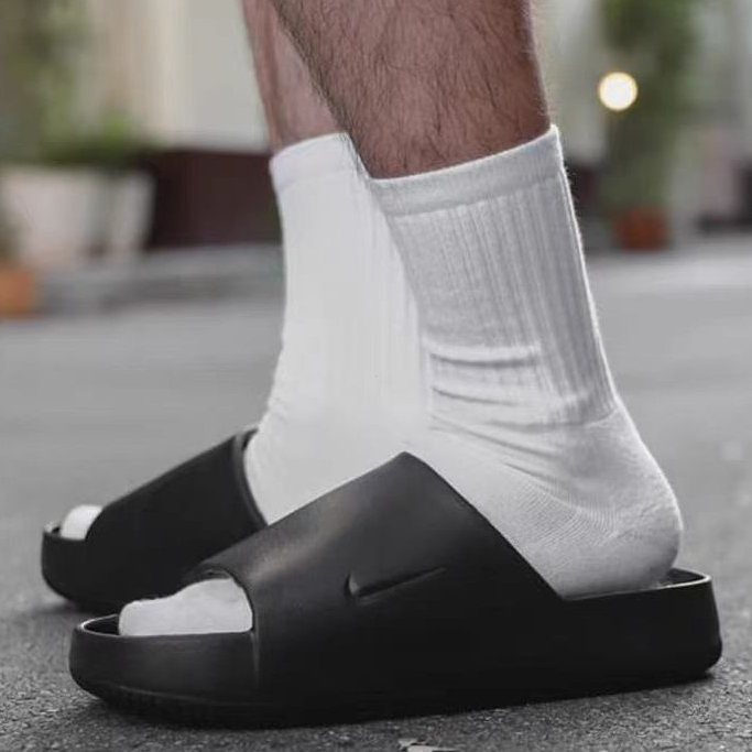 Nike Calm Slide รองเท้าแตะแพลตฟอร์มลำลองผู้ชายส้นเตี้ยพิมพ์ลาย ของแท้ 100% สำหรับกีฬาในร่ม