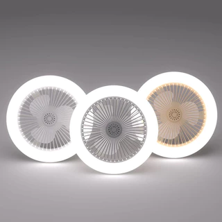 ใหม่ พัดลมติดเพดาน พร้อมหลอดไฟ โคมไฟพัดลม E27 30W Led
