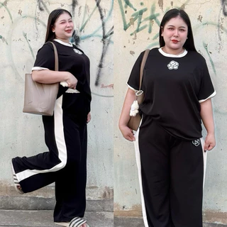 H35 ชุดเซทติดดอกโทนขาวดำ BIGSIZE Clothing Women