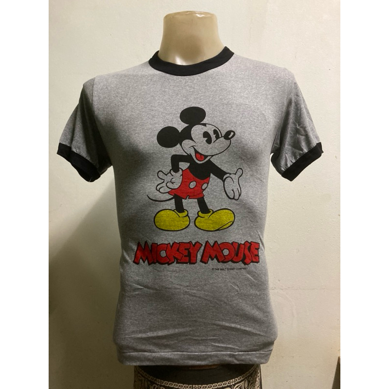 เสื้อยืด ลายมิกกี้เมาส์หน้าหลัง สไตล์วินเทจ