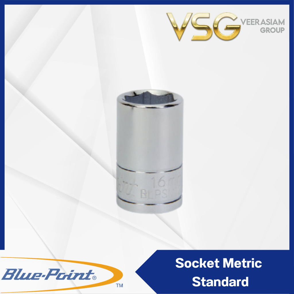 ลูกบ็อกซ์ 6 เหลี่ยมสั้น BLUE-POINT 1/2" Dr., Socket Metric Standard