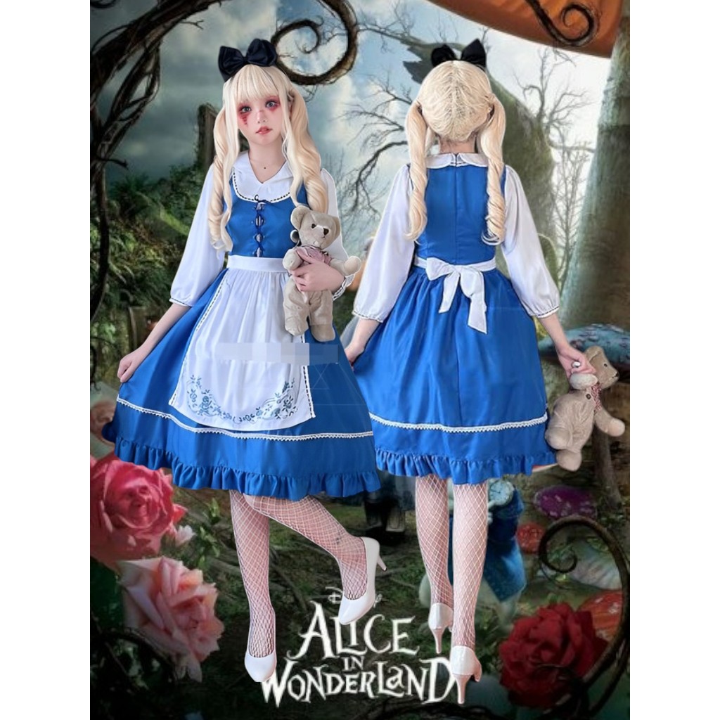 NEW0913 อลิซ อิน วันเดอร์แลนด์  Maid uniform set, blue maid  ด่วนมีส่งGrabค่า