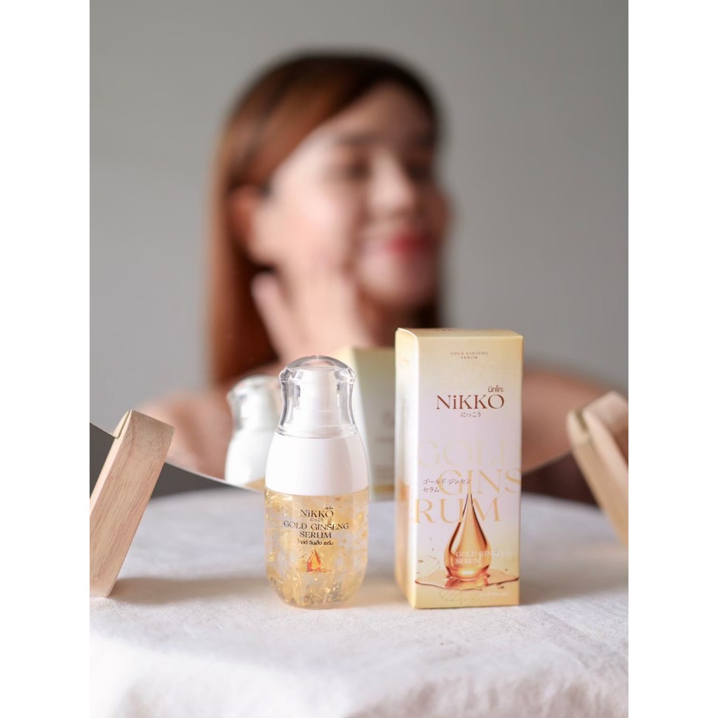 <เซรั่มทาหน้>นิกโกะ โกลด์จินเส็งเซรั่ม // 30ml  // เซรั่มทองคำ สูตรสารสกัดโสมเข้มข้น ลดฝ้ากระจุดด่างดำ ลดเลือนริ้วรอย ราคา ถูกที่สุด ดีลบีเคเค แกลเลอรีภาพที่ 9