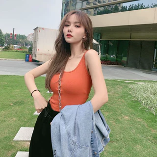 เสื้อกล้ามยอดฮิต B-056 เสื้อกล้ามผู้หญิง ดีไซน์กากบาทไขว้หลัง เซ็กซี่ ผ้าร่องใส่สบาย พร้อมส่ง