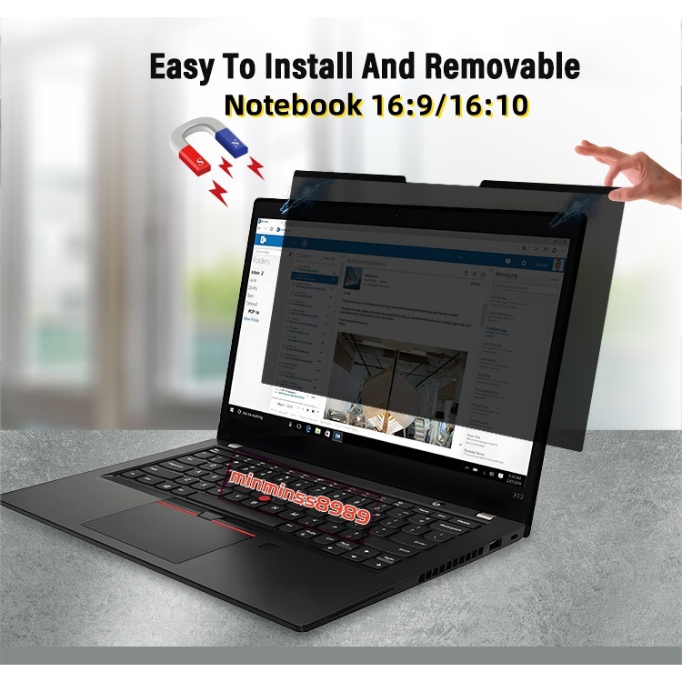 PRIVACY FILTER BLUE LIGHTฟิล์มแม่เหล็กกันมองเห็นคนด้านข้างกันแสงสีฟ้าสำหรับNotebook13.3"-14"-15.6"-16.0"(16:9/16:10)