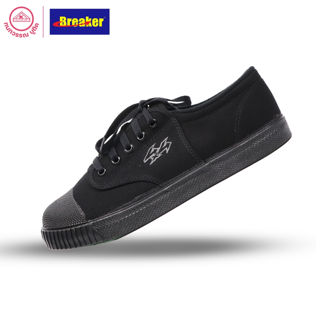 Breaker รองเท้าผ้าใบนักเรียนเบรกเกอร์ Breaker 4x4 สีดำ (Black)