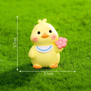 A029 (ชุด 6 ตัว, 5 ตัว) ตุ๊กตาจิ๋ว ตุ๊กตุ่นจิ๋วเป็ดสีเหลืองในชุดกันฝน สำหรับแต่งบ้าน แต่งโต๊ะทำงาน