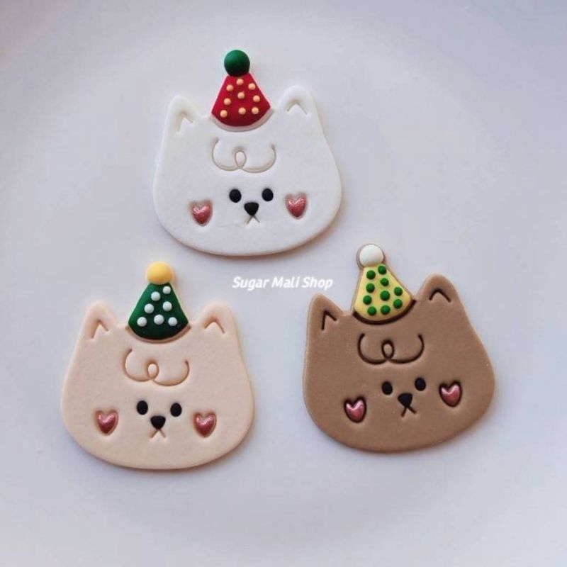 🐱🐶🐻น้ำตาลกัมเพสรูป🐱น้องแมว🐶น้องหมา🐻น้องหมี🎉สวมหมวกปาร์ตี้🎂ตกแต่งเค้กและเบเกอรี่ต่างๆ ราคาต่อ1ชิ้น ทานได้นะคะ - รูปที่ 2
