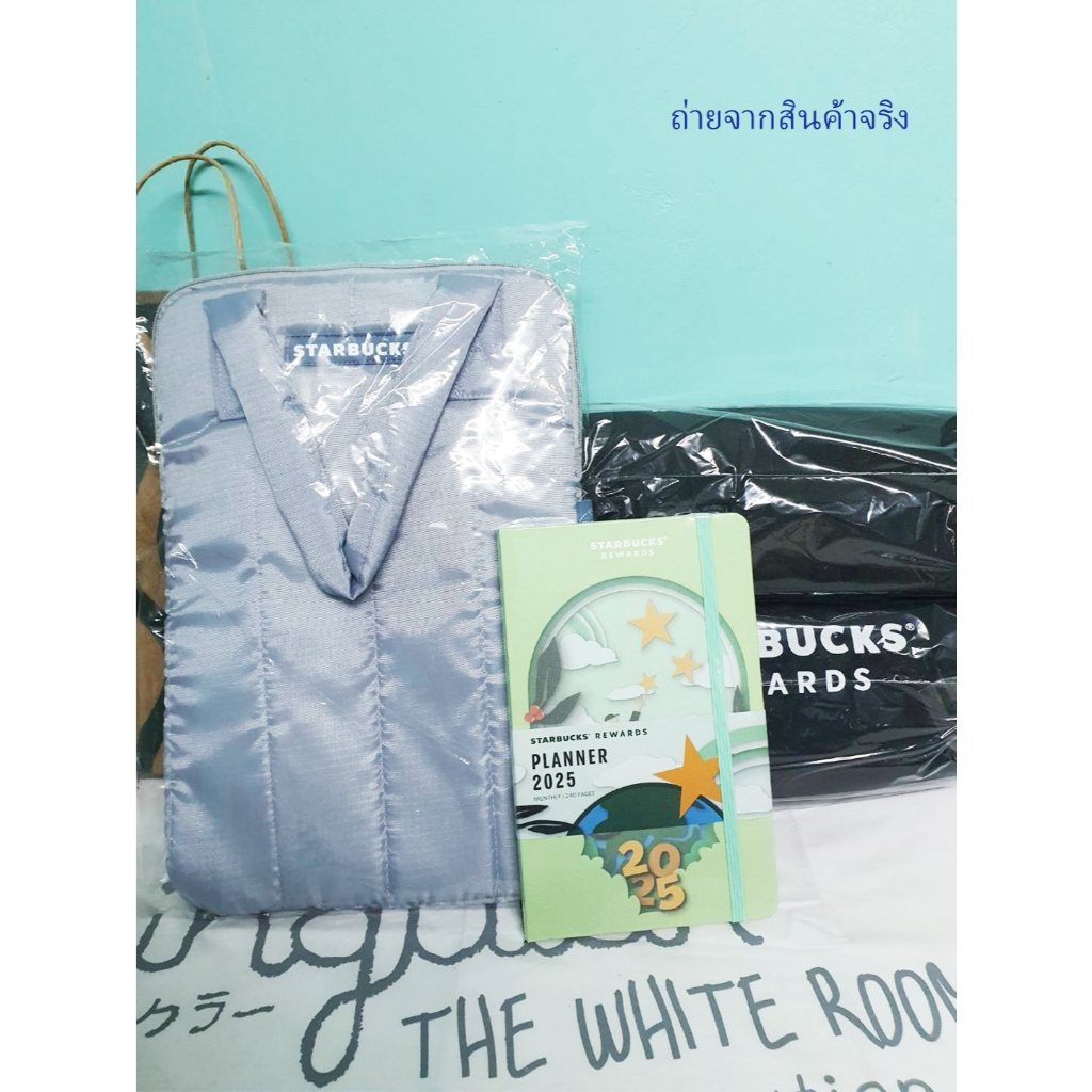 พร้อมส่ง Starbucks Rewards Planner 2025 set (Green)+STARBUCKS REWARDS 2025 MULTIPURPOSE BLANKET ของแ
