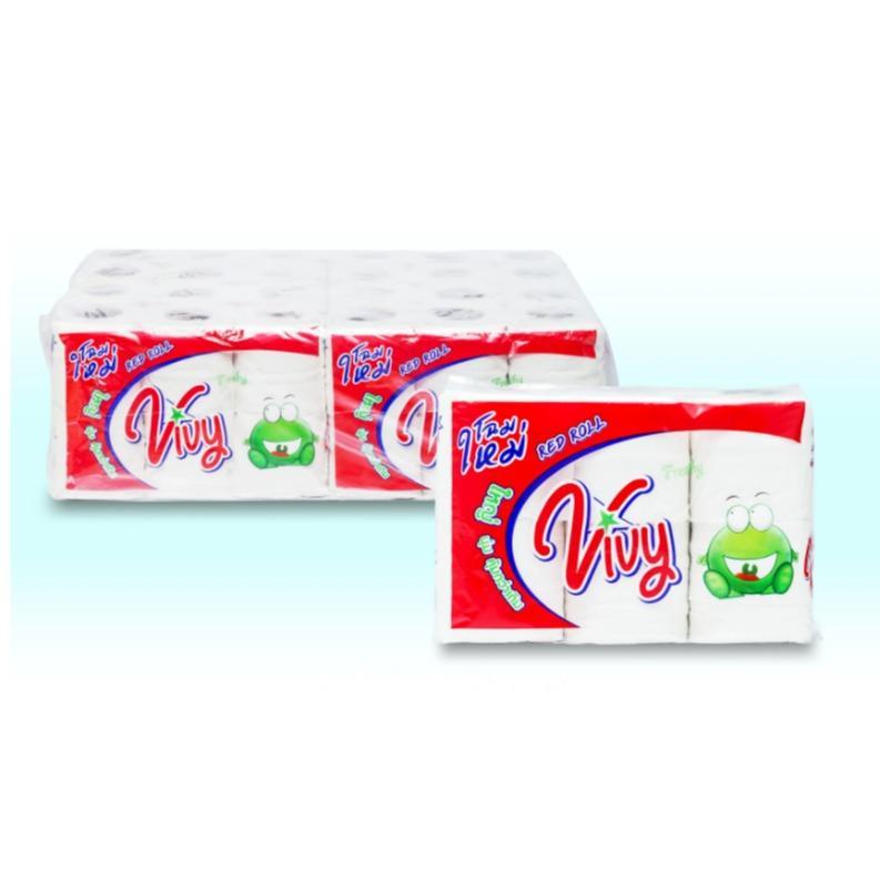 ทิชชู่ม้วนวีวี่ Vivy กระดาษทิชชู่ กระดาษชำระ กระดาษทำความสะอาด ทิชชู่ม้วน ทิชชู่ยกแพ็คx8แพ็ค หนานุ่ม