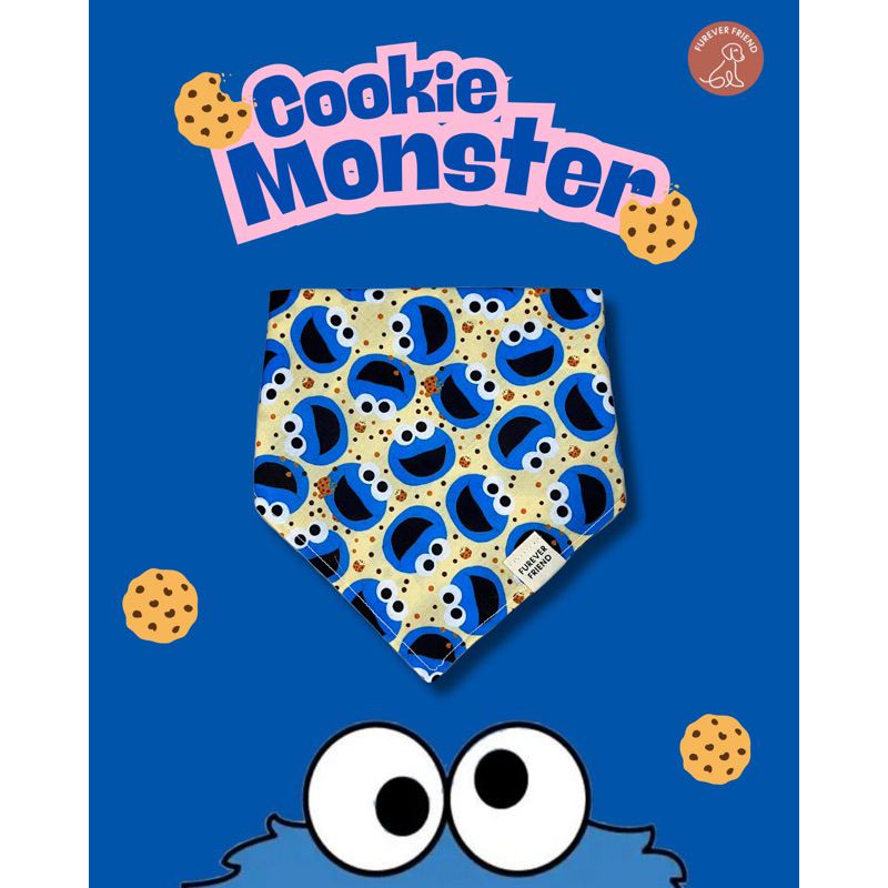 ผ้าพันคอสัตว์เลี้ยง ลาย Cookie Monster
