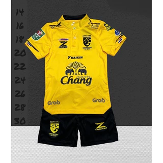 เสื้อกีฬาเด็กชุดบอลเด็กรุ่นคอจีนมีกระดุมใช่งานได้จริง