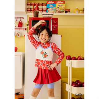 Crop+ t-shirt + mini skirt + Cycling short ชุดเซ็ตเด็ก เสื้อ…