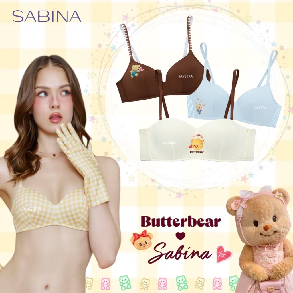 รวมรุ่น  (อ่านรายละเอียด) Butterbear x SABINA เสื้อชั้นใน ฟองบาง/ฟองนม50% มีโครง/ไร้โครง