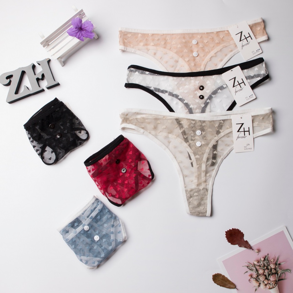 ZH-FOREVER.279 กางเกงในลูกไม้ผ้าชีฟอง