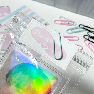 [พร้อมส่ง] คลิปหนีบกระดาษ สีพาสเทล ขนาด 5mm (50ชิ้น)