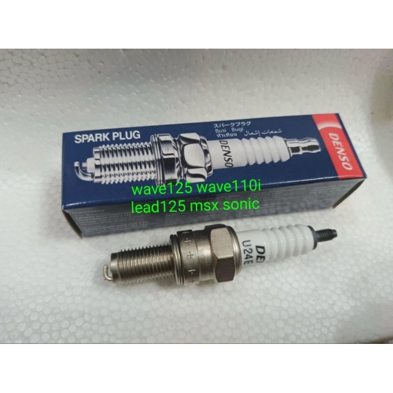 หัวเทียน Denso ตรงรุ่นฮอนด้า wave125 wave110i lead125 msx sonic pcx เกลียวยาว