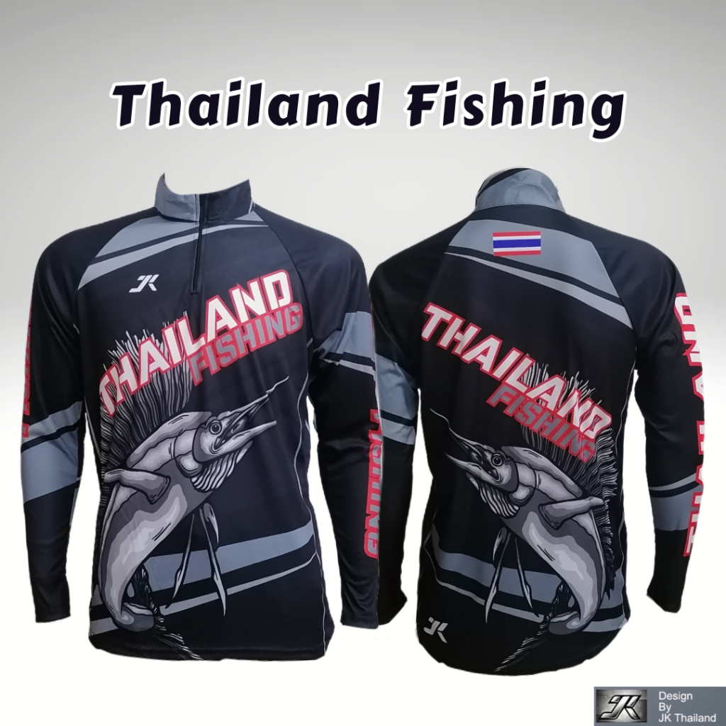 THAILAND FISHING เสื้อตกปลาJK Thailand กันยูวี สำหรับกีฬากิจกรรมกลางแจ้ง ป้องกันรังสีUV 80% แห้งเร็ว