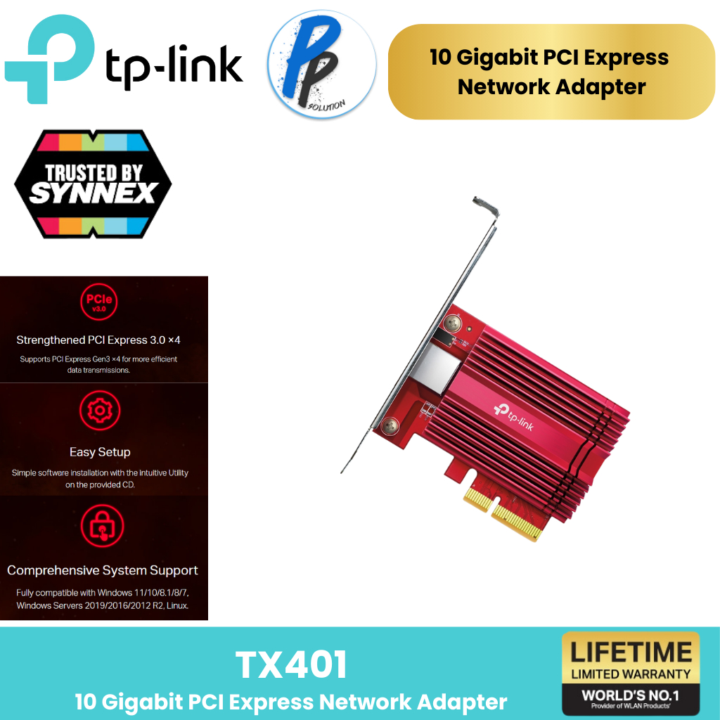 TP-LINK TX401 PCIe Lan Card 10 Gigabit PCI Express Network Adapter