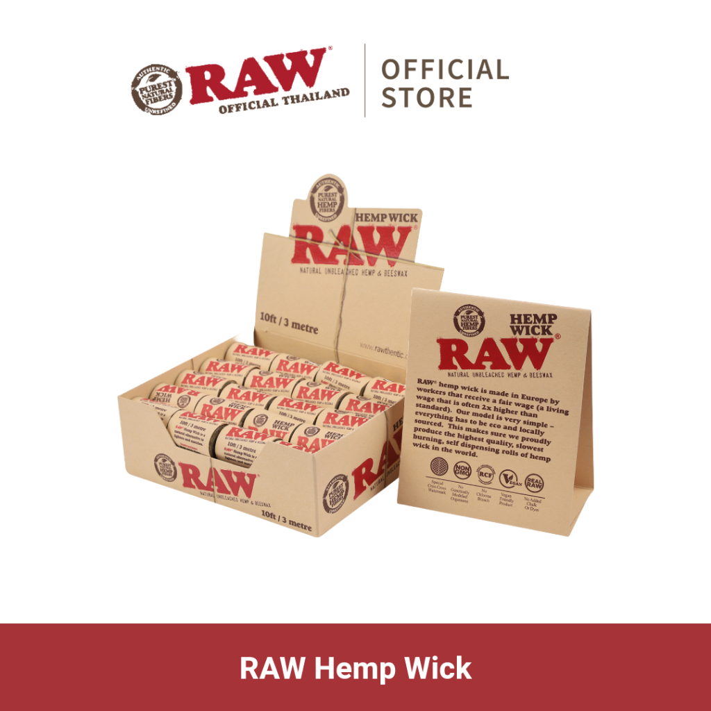 [ของแท้100%] เชือกขี้ผึ้ง RAW H Wick – 3 meter – 40pcs/box สินค้าคุณภาพดีจาก Raw Thailand