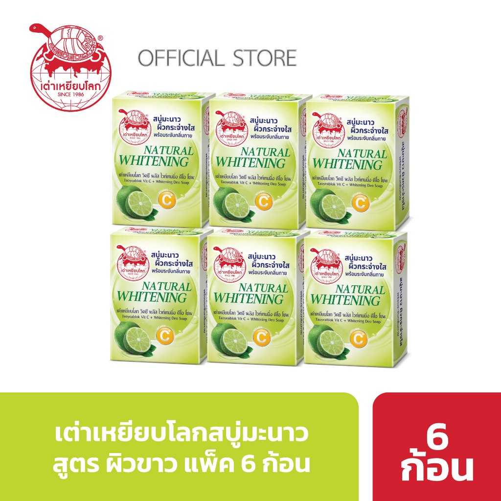 สบู่ระงับกลิ่นกาย เต่าเหยียบโลก แพ็ค 6 ก้อน
