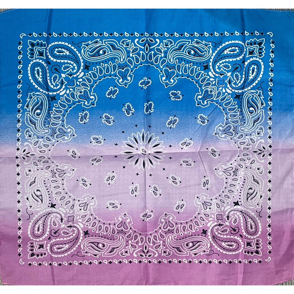 ผ้าเช็ดหน้า สำหรับ พันคอ โพกหัว แบบสลับสี มาใหม่ ผืนใหญ่ 54x54 ซม. (22x22 นิ้ว) พร้อมส่ง - รูปที่ 3