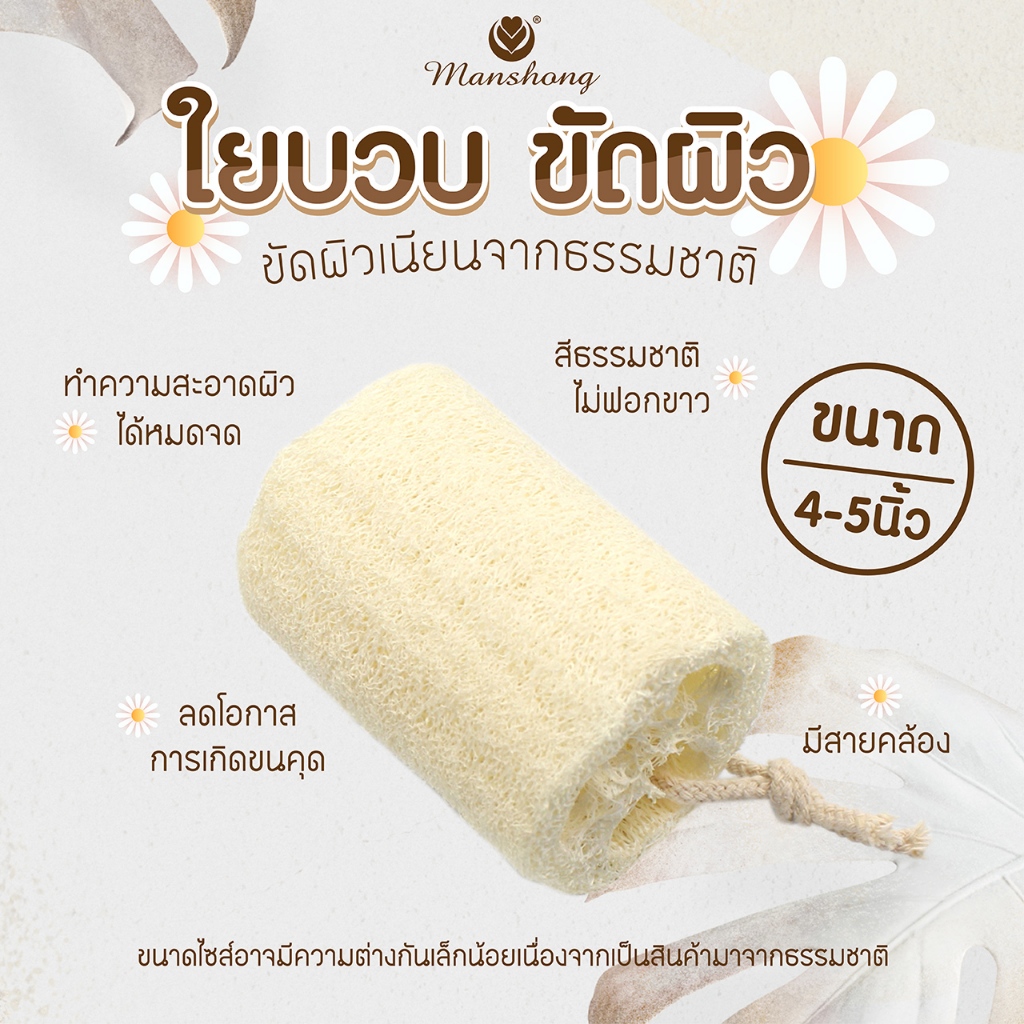 ใยบวบขัดผิว ใยบวบอาบน้ำ  BABS24 ใยบวบขัดตัว by Manshong