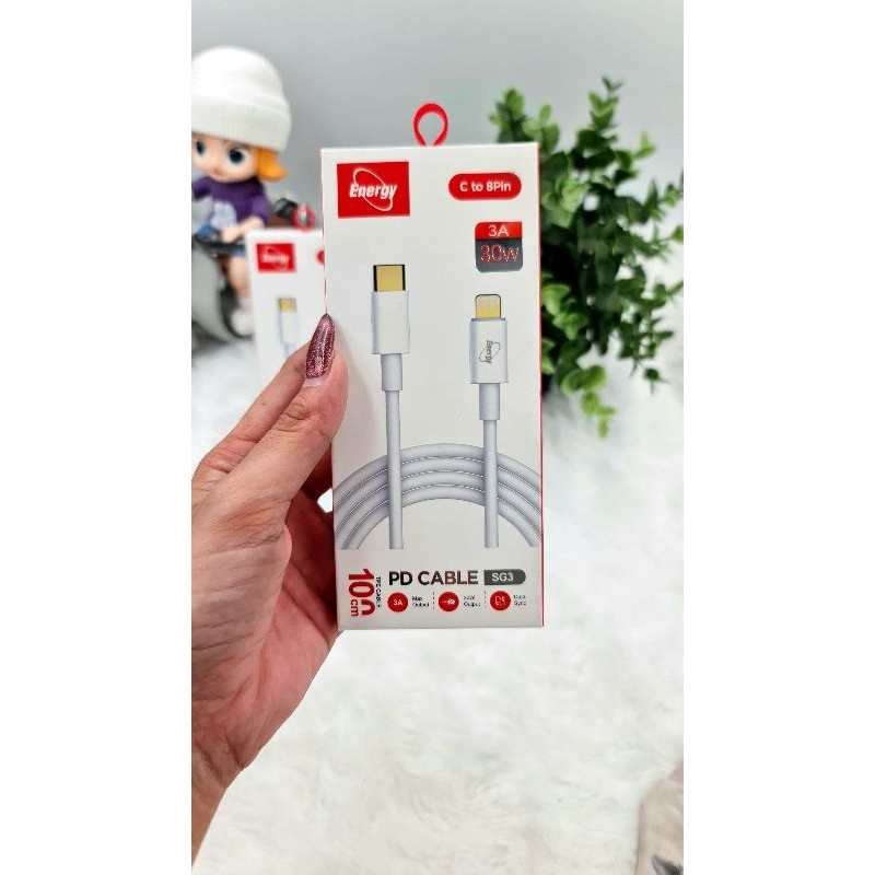 Energy สายชาร์จ PD FastCharging 30W/3A. Cable Type-C TO 8PIN