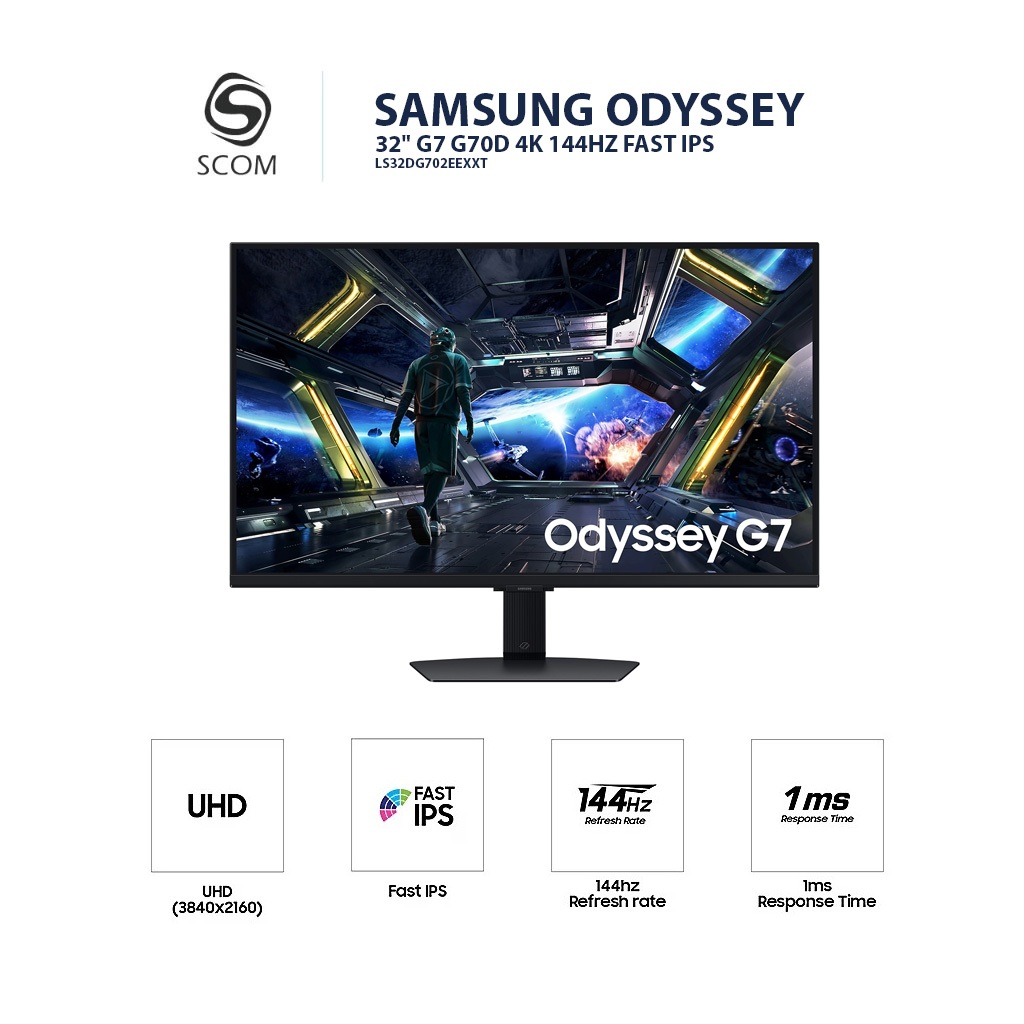(MONITOR) SAMSUNG Odyssey G7 G70D 32นิ้ว 4K 144HZ FASTIPS LS32DG702EEXXT