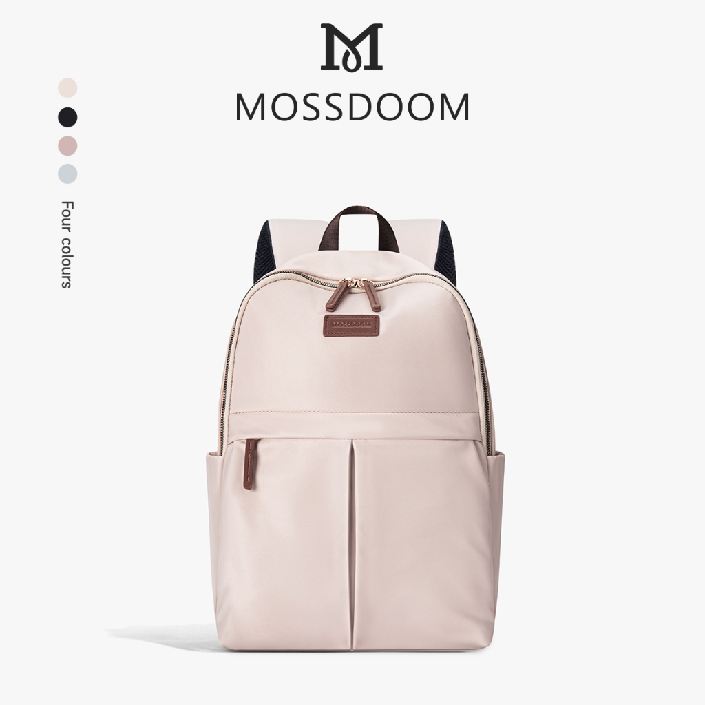MOSSDOOM Breton Backpack กระเป๋าสะพายใส่โน้ตบุ๊คได้ จุของได้เยอะ มีหลายช่อง มี4สี(แอปริคอท,ดำ,ชมพูม่วง,เทา)