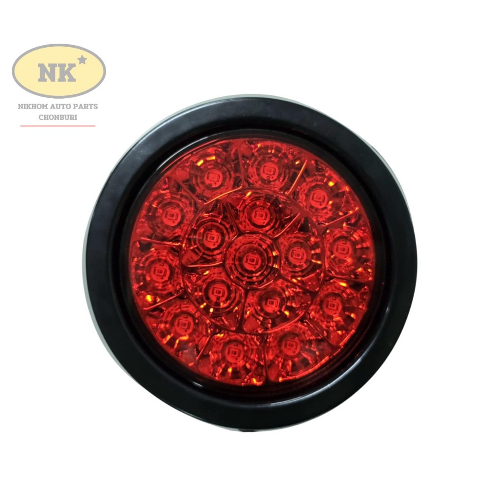 ไฟท้าย LED กลม 4นิ้ว รุ่นขอบยาง เลือกสี (แดง / ส้ม / ขาว) Red / Yellow / White 10V-30V (ราคาต่อ 1ดวง)