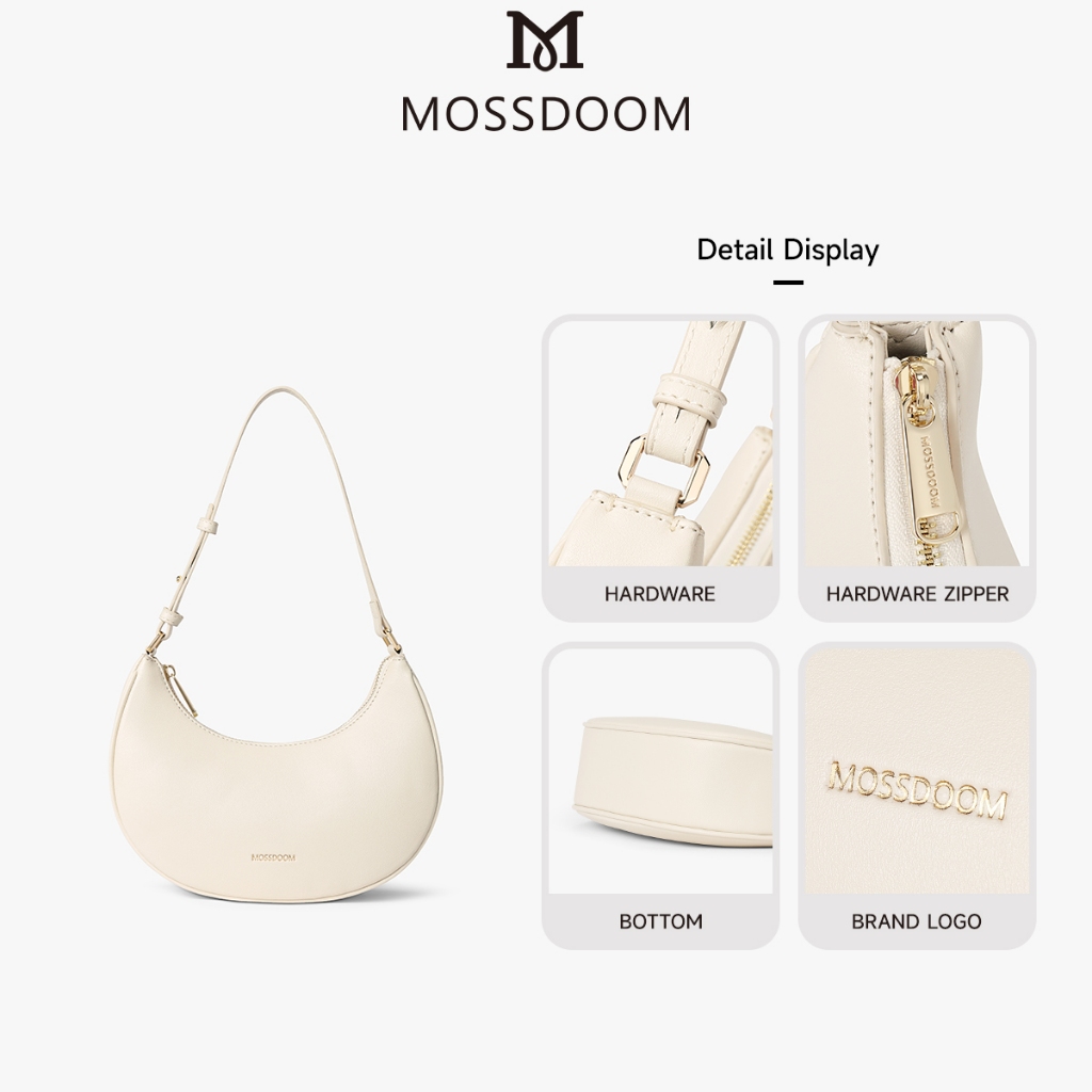 MOSSDOOM Kattie Bag กระเป๋าถือทรงพระจันทร์ กระเป๋าผู้หญิง ทรงสวย มีให้เลือกหลายสี เข้ากับทุกลุค ราคา ถูกที่สุด ดีลบีเคเค แกลเลอรีภาพที่ 6