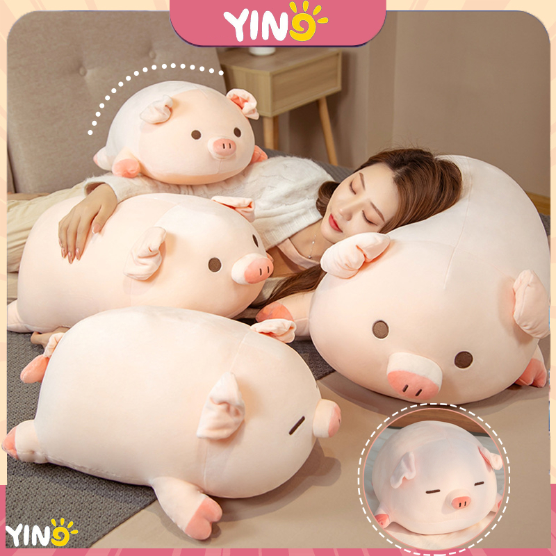 หมอนตุ๊กตาหมู สีชมพู ตุ๊กตาหมู ผ้านาโน อ่อน นุ่ม น่ารัก ขนาด 40 ซม. ของเล่นเด็ก ของขวัญวันเกิด
