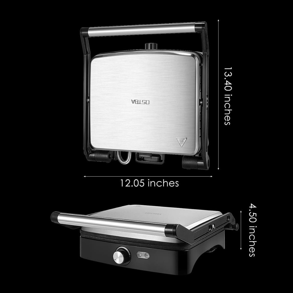 Panini Press Grill Indoor Grill Sandwich Maker with Temperature Setting, 4 Slice Large Non-stick Versatile Grill - รูปที่ 3