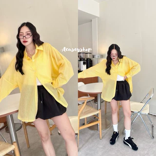Acasey เสื้อเชิ้ตผู้หญิง แขนยาว เกาหลีเกาใจ รุ่น wanwan Shirt #8033