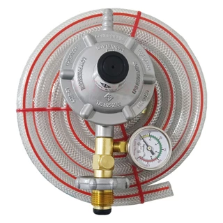 Lucky Flame ชุดหัวปรับแก๊สแรงดันต่ำ แบบปลอดภัย และเกจวัดแก๊ส รุ่น LS-325S GP พร้อม สายแก๊สยาว 2เมตร เข็มขัด 2ตัว